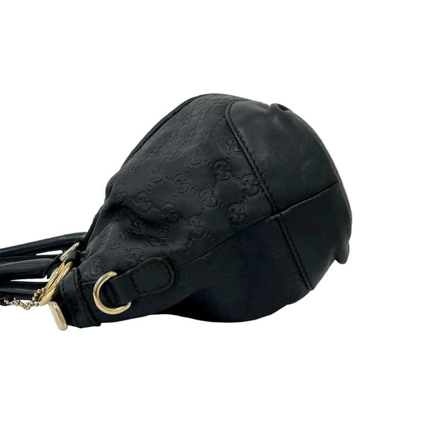 Gucci Guccissima Sukey Satchel Black Leather Very good condition - Box View