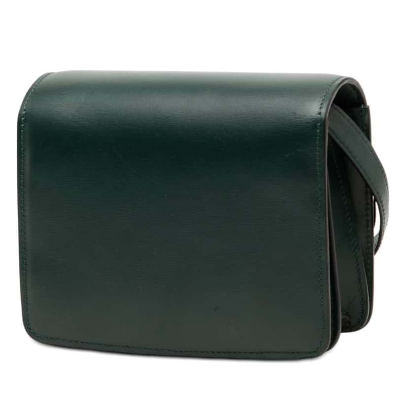 Celine Small Calfskin Classic Box Green Leather Very good condition - Back View