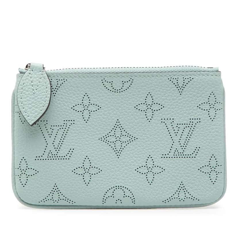 Louis Vuitton Monogram Mahina Pochette Cles Blue Leather Very good condition - Front View