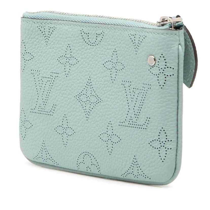 Louis Vuitton Monogram Mahina Pochette Cles Blue Leather Very good condition - Back View