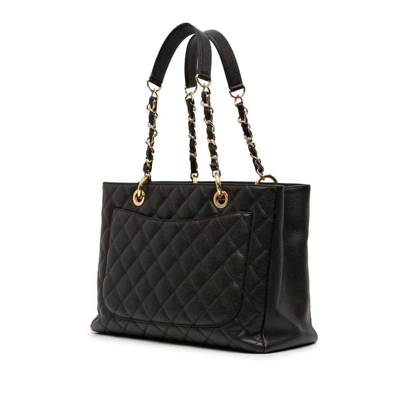 Chanel Caviar Grand Shopping Tote Black Leather Very good condition - Back View