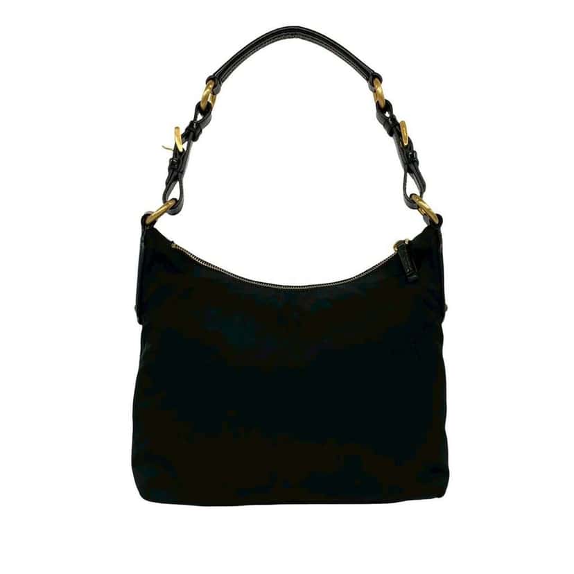 Prada Nylon Vela Grommet Shoulder Bag Black Very good condition - Back View