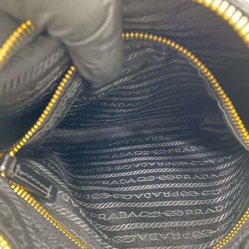 Prada Nylon Vela Grommet Shoulder Bag Black Very good condition - Box View