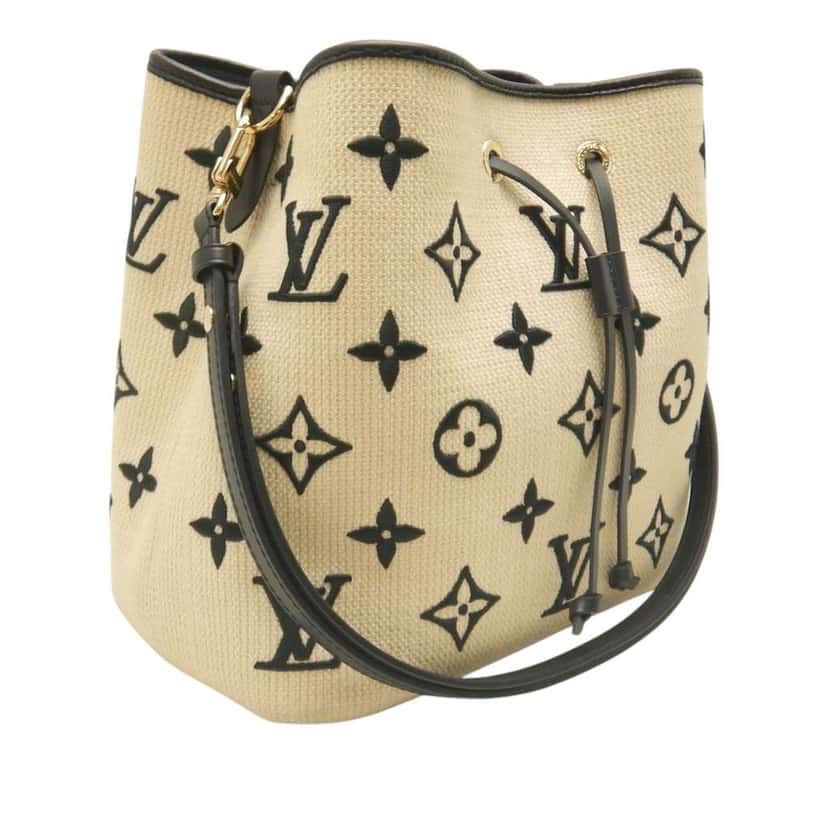 Louis Vuitton Monogram By the Pool Neonoe MM Brown Cotton Very good condition - Back View