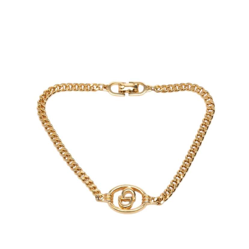 Dior Gold Plated CD Logo Bracelet Gold Metal Very good condition - Front View