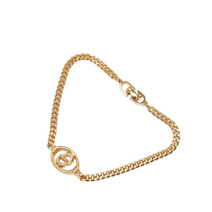 Dior Gold Plated CD Logo Bracelet Gold Metal Very good condition - Back View