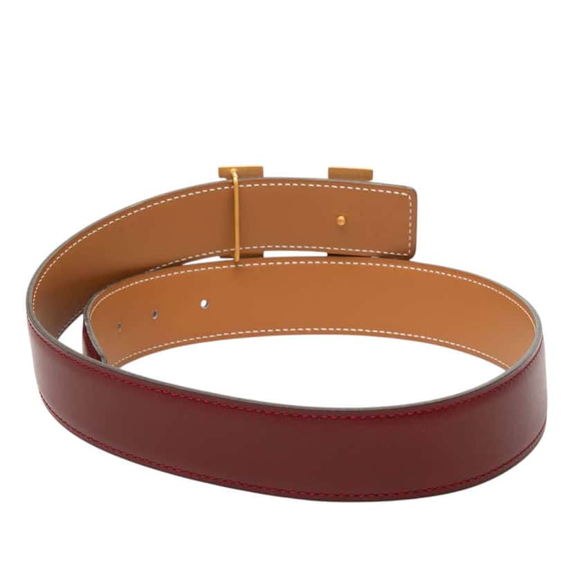Hermès Box Calf Constance Belt Red Leather Very good condition - Inside View