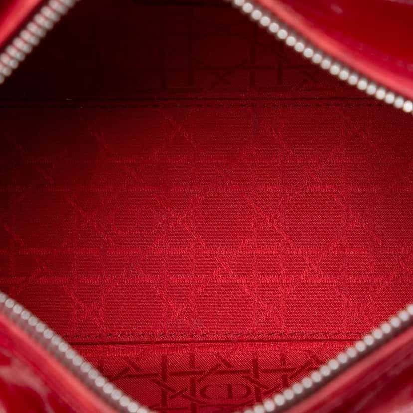 Dior Medium Patent Cannage Lady Dior Red Leather Very good condition - Model View
