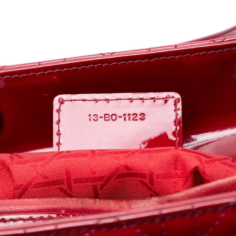 Dior Medium Patent Cannage Lady Dior Red Leather Very good condition - Box View