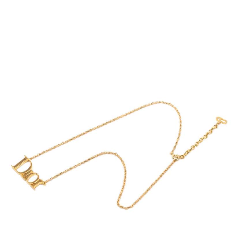 Dior Gold Plated CD Logo Pendant Necklace Gold Metal Very good condition - Inside View