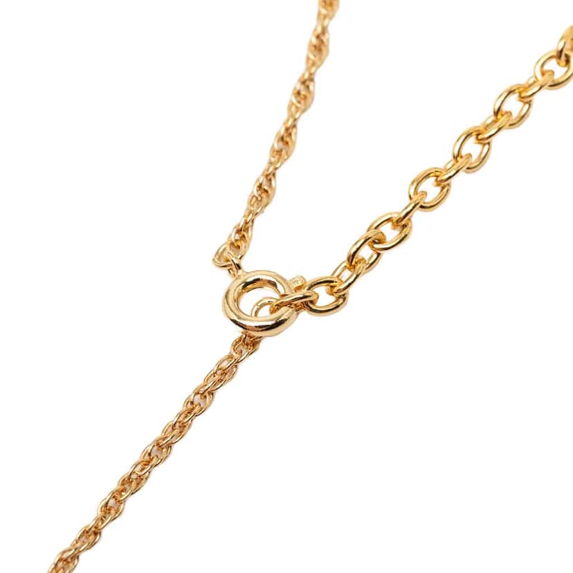 Dior Gold Plated CD Logo Pendant Necklace Gold Metal Very good condition - Model View