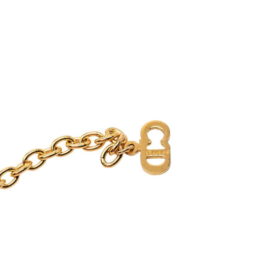 Dior Gold Plated CD Logo Pendant Necklace Gold Metal Very good condition - Box View