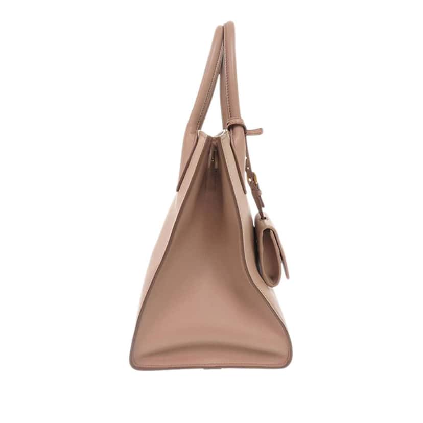 Prada Medium Saffiano Cuir Monochrome Top Handle Tote Brown Leather Very good condition - Model View