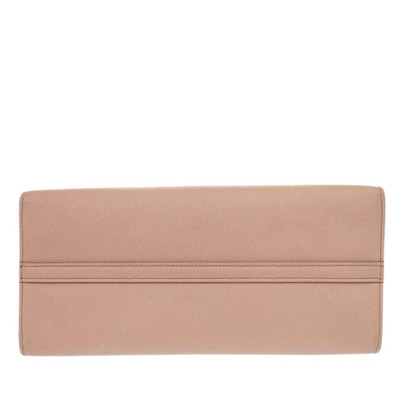 Prada Medium Saffiano Cuir Monochrome Top Handle Tote Brown Leather Very good condition - Box View