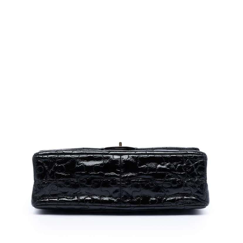 Chanel Crackled Patent Puzzle Reissue 2.55 Double Flap 226 Black Leather Very good condition - Inside View