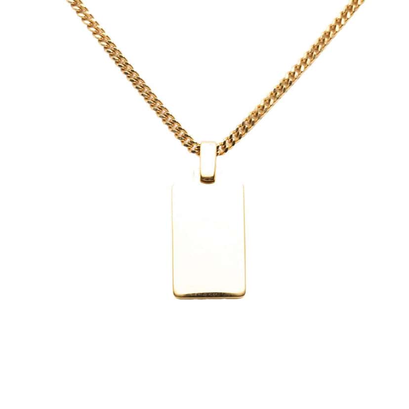 Dior Gold Plated Enamel Logo Pendant Necklace Gold Metal Very good condition - Back View