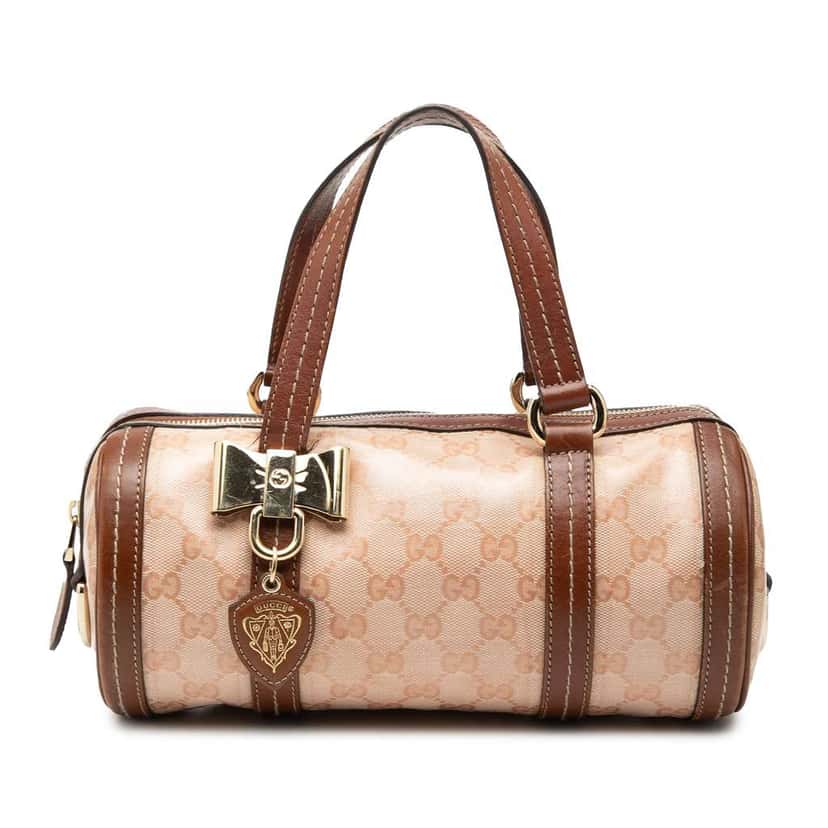 Gucci Small GG Crystal Duchessa Boston Bag Pink Canvas Very good condition - Front View