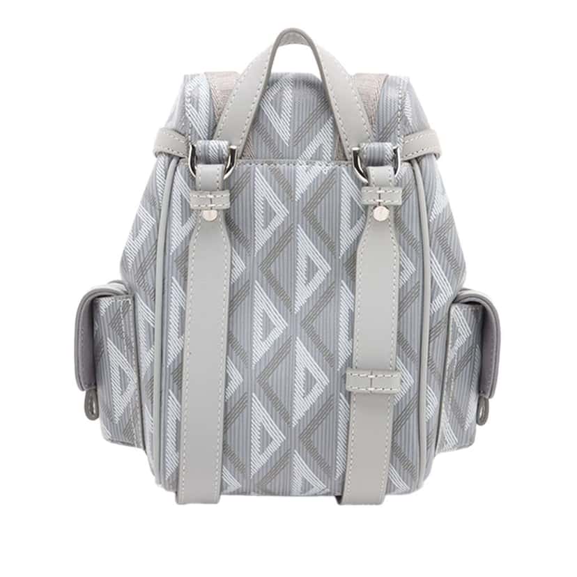 Dior Mini Coated Canvas CD Diamond Hit The Road Backpack Grey Canvas Very good condition - Back View