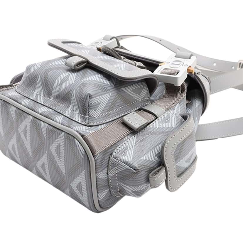 Dior Mini Coated Canvas CD Diamond Hit The Road Backpack Grey Canvas Very good condition - Model View
