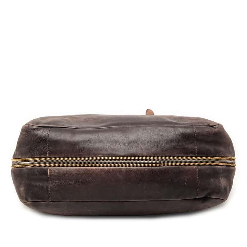 Prada Ombre Vitello Daino Side Zip Convertible Tote Brown Leather Very good condition - Inside View