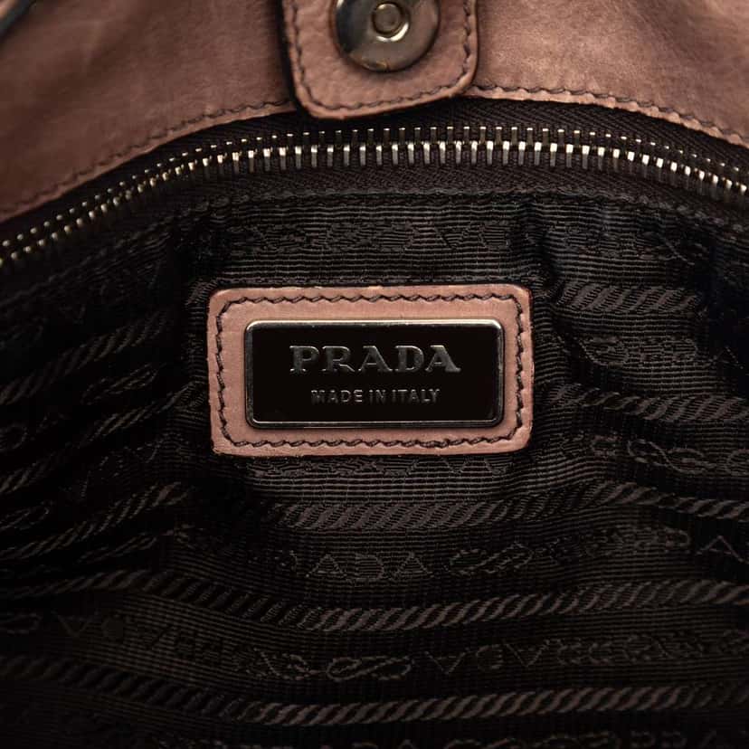 Prada Ombre Vitello Daino Side Zip Convertible Tote Brown Leather Very good condition - Box View