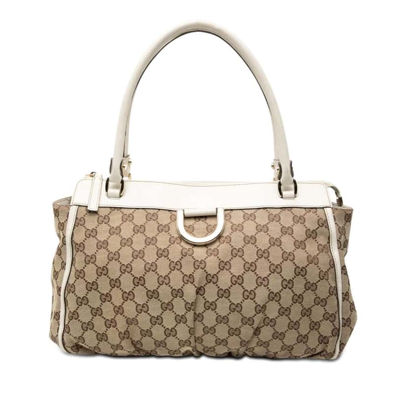 Gucci GG Canvas Abbey D Ring Tote Beige Canvas Good condition - Front View