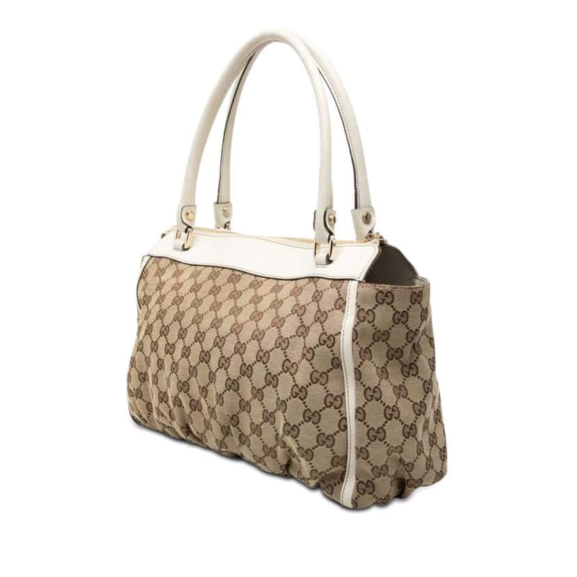Gucci GG Canvas Abbey D Ring Tote Beige Canvas Good condition - Back View