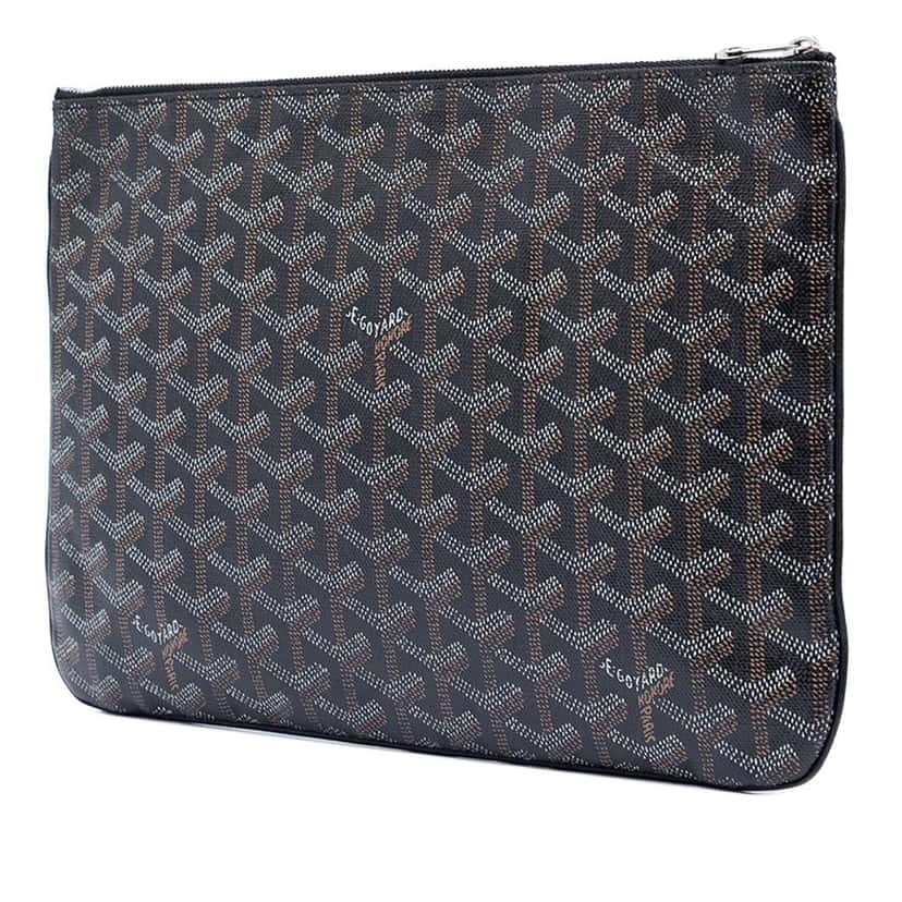 Goyard Goyardine Senat MM Black Canvas Very good condition - Back View