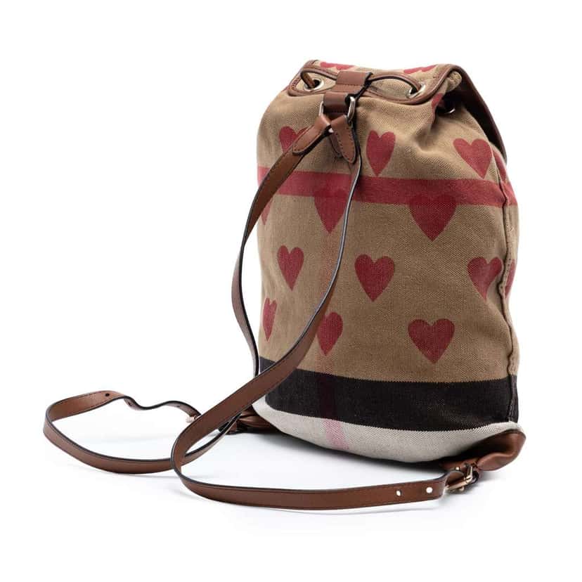 Burberry Mega Check Canvas Chiltern Hearts Backpack Brown Canvas Very good condition - Back View