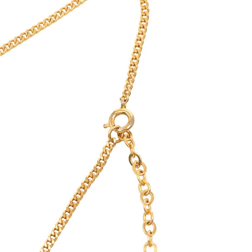 Dior Gold Plated Logo Pendant Necklace Gold Metal Very good condition - Inside View