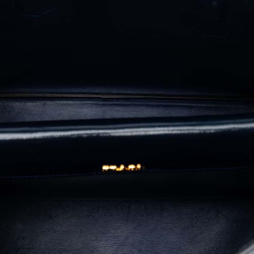 Prada Medium Saffiano Vernice Double Satchel Blue Leather Very good condition - Model View