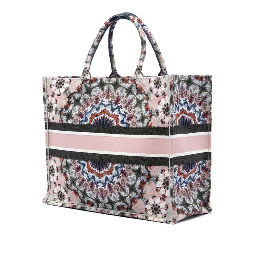 Dior Large Embroidered Canvas KaleiDiorscopic Book Tote Pink Canvas Very good condition - Back View