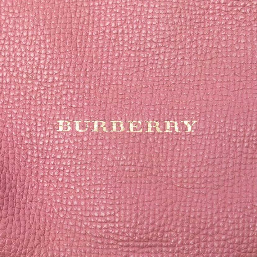 Burberry House Check Canvas and Calfskin Little Crush Crossbody Pink Leather Very good condition - Box View