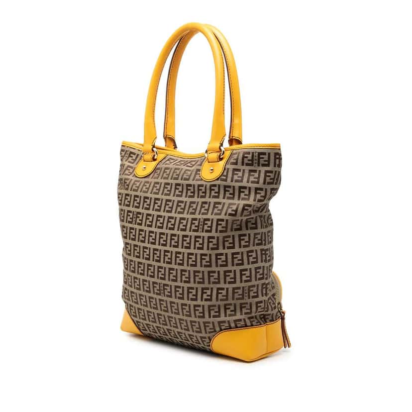 Fendi Zucchino Canvas Chef Front Pocket Shopping Tote Beige Canvas Very good condition - Back View