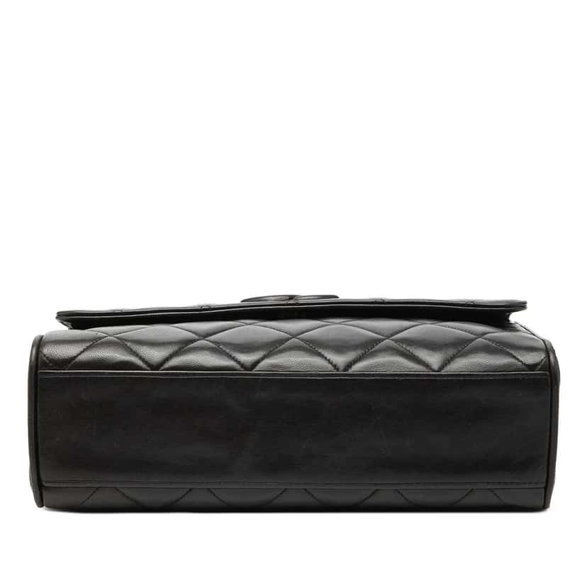 Chanel CC Quilted Lambskin Flap Crossbody Black Leather Very good condition - Inside View