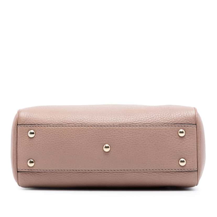 Gucci Mini Calfskin Bamboo Shopper Satchel Pink Leather Very good condition - Inside View