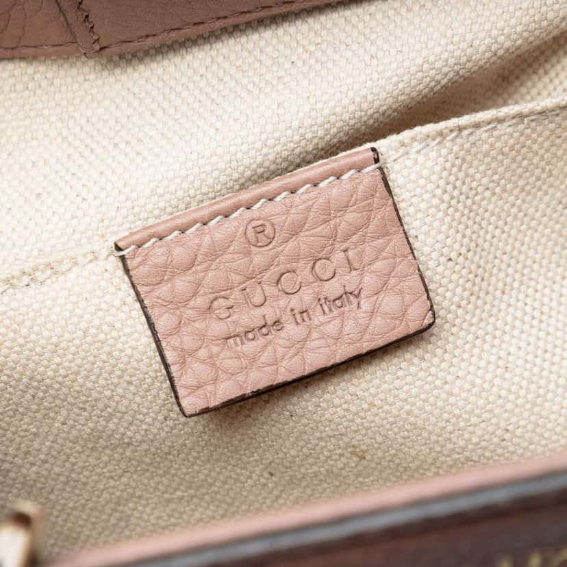 Gucci Mini Calfskin Bamboo Shopper Satchel Pink Leather Very good condition - Box View