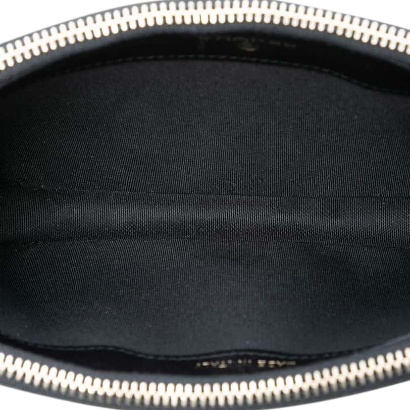 Chanel CC Studded Lambskin Double Zip Clutch with Chain Black Leather Very good condition - Model View