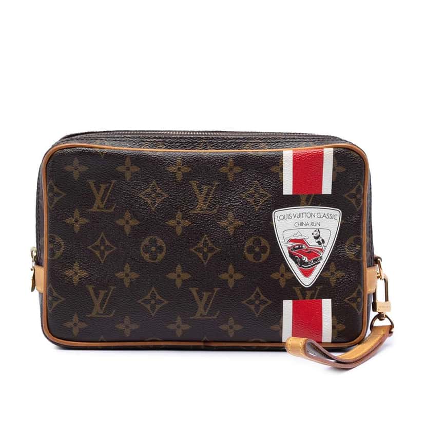 Louis Vuitton Monogram China Run Pavel Clutch Brown Very good condition - Front View