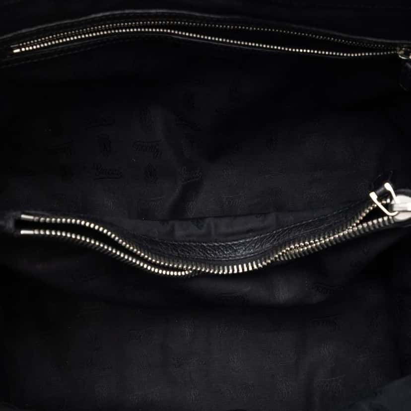 Gucci Leather Bamboo Libeccio Tote Black Leather Good condition - Model View