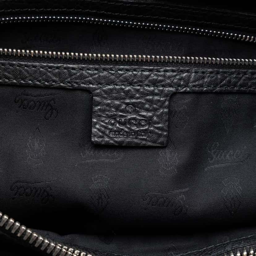 Gucci Leather Bamboo Libeccio Tote Black Leather Good condition - Box View