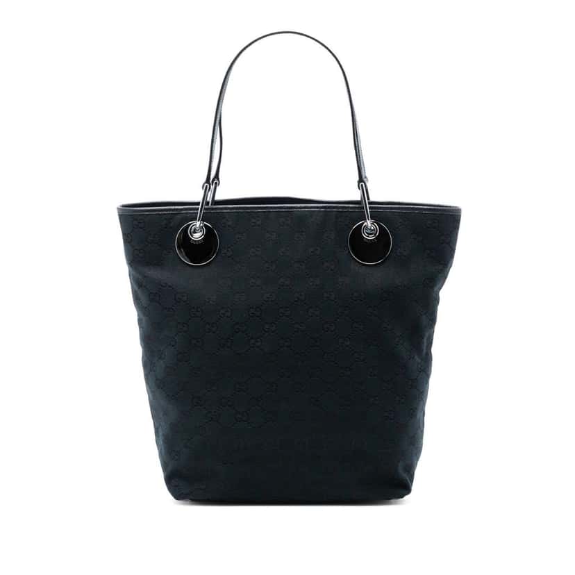 Gucci Large GG Canvas Eclipse Tote Black Canvas Very good condition - Front View