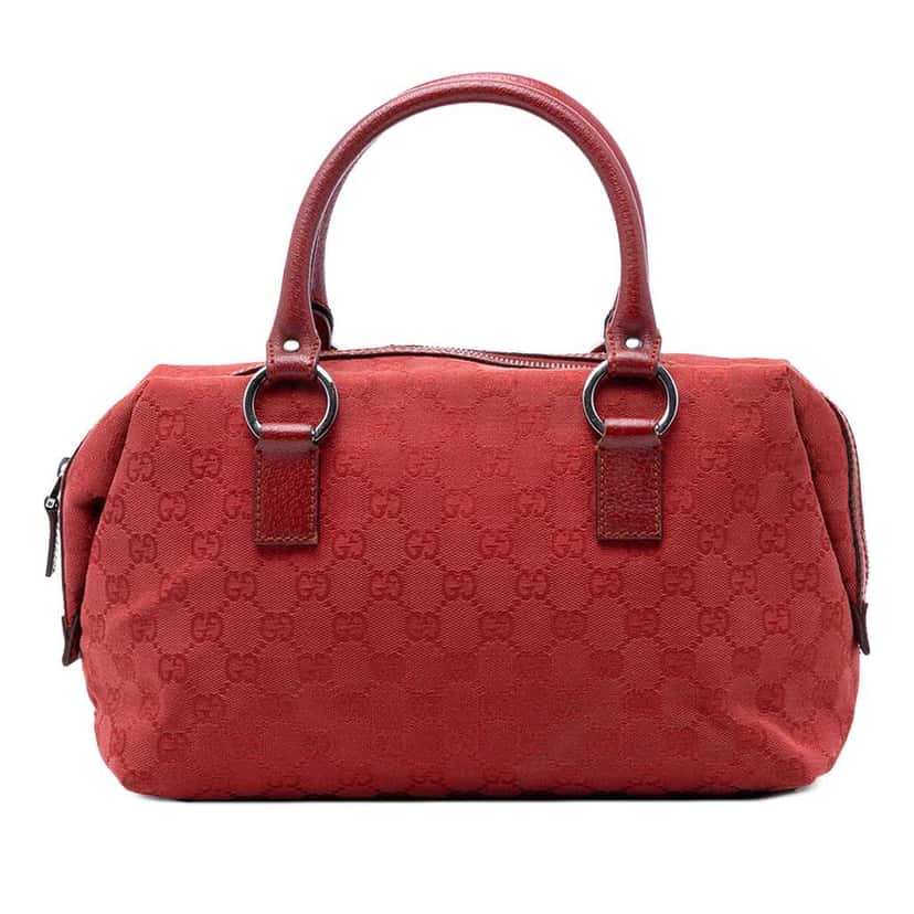 Gucci GG Canvas Boston Bag Red Canvas Very good condition - Front View