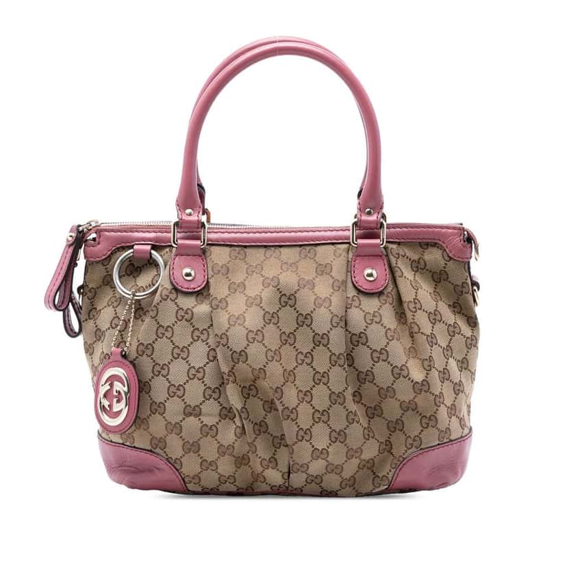 Gucci GG Canvas Sukey Satchel Beige Canvas Very good condition - Front View