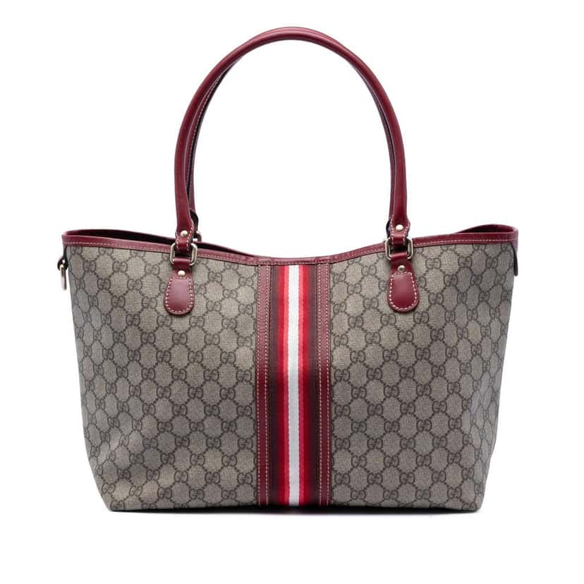 Gucci GG Supreme Web Tote Beige Canvas Very good condition - Front View