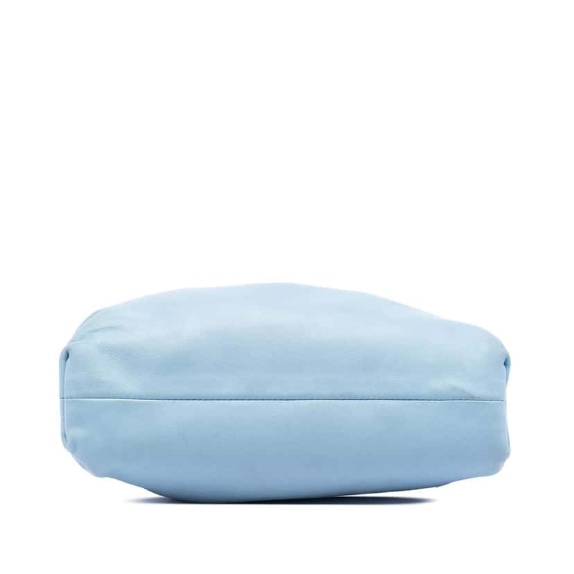 Bottega Veneta Lambskin The Mini Pouch Crossbody Blue Leather Very good condition - Inside View