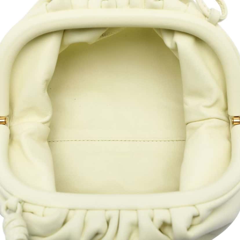 Bottega Veneta Lambskin The Mini Pouch Crossbody Yellow Leather Very good condition - Model View