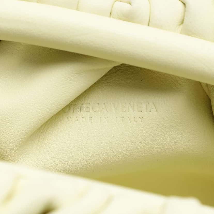 Bottega Veneta Lambskin The Mini Pouch Crossbody Yellow Leather Very good condition - Box View