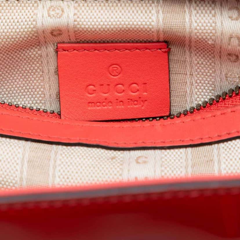 Gucci Patent Bright Bit Satchel Red Leather Very good condition - Box View