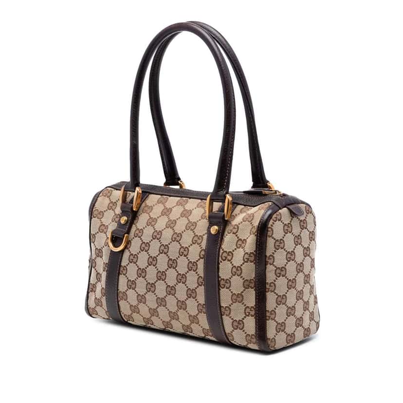 Gucci GG Canvas Abbey D Ring Boston Bag Beige Canvas Very good condition - Back View